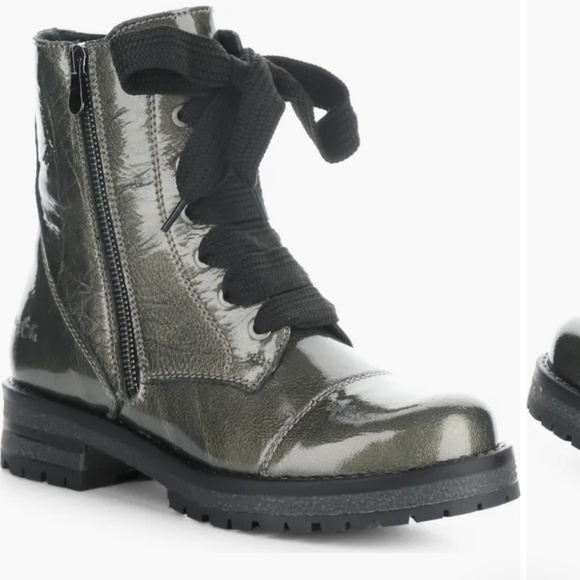 Pewter Lace Up Boots - Picture 1 of 5